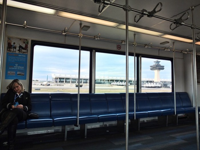 airport shuttle bus, view from window of the airport